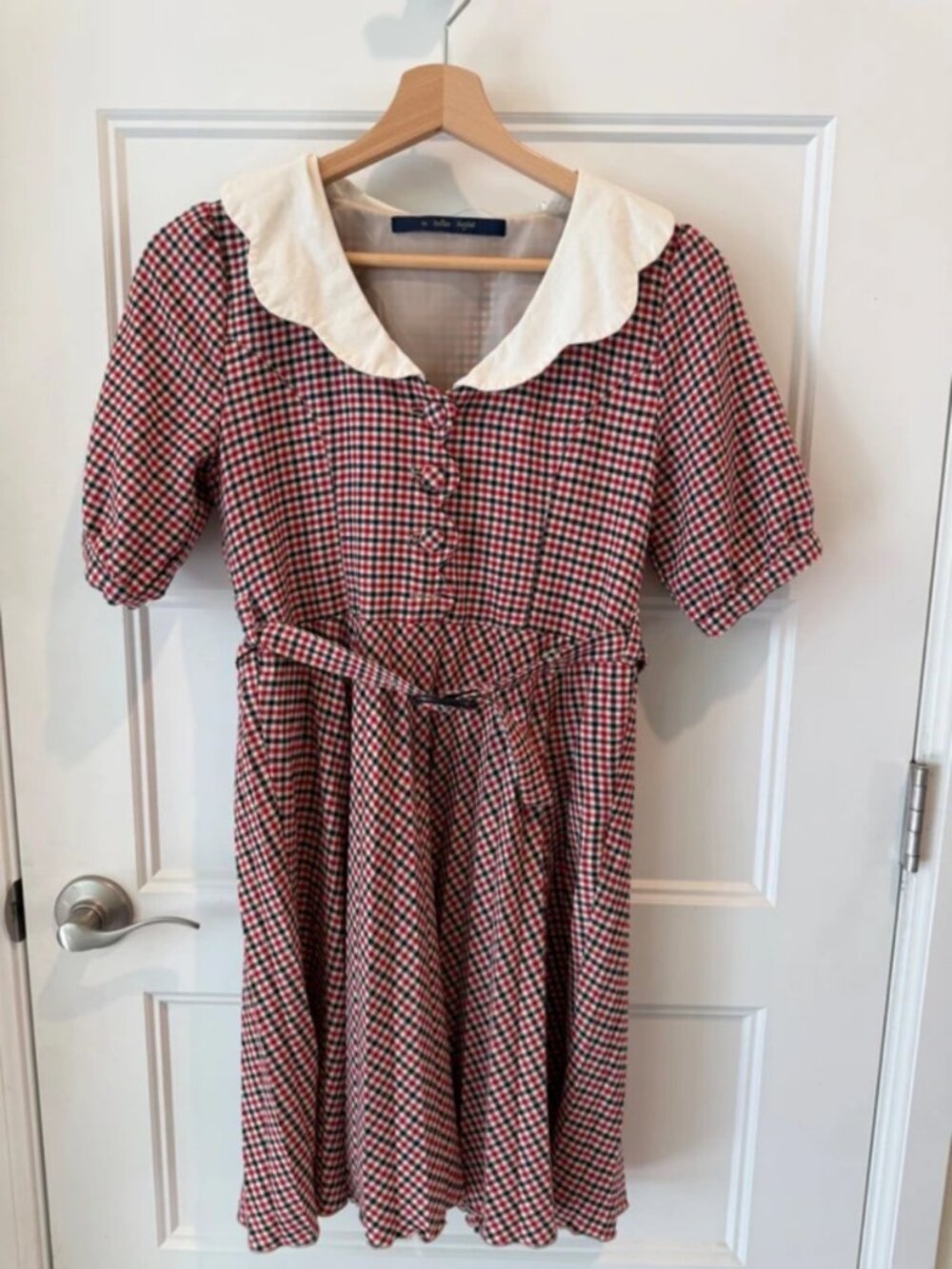 Cute #Plaid #PeterPanCollar #Dress
